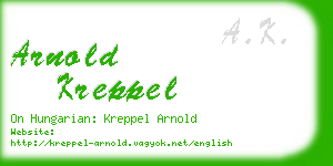 arnold kreppel business card